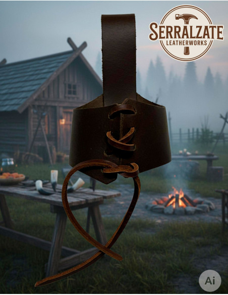 Tahali vikingo para levar chifre, marrom