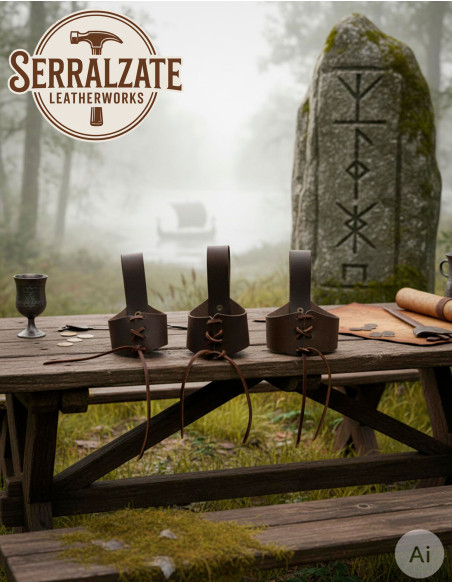 Tahali vikingo para levar chifre, marrom