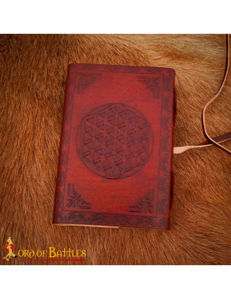 Diário medieval capa de couro com...