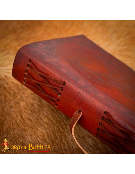 Diário medieval capa de couro com...