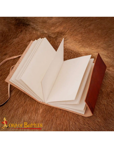 Diário medieval capa de couro com...