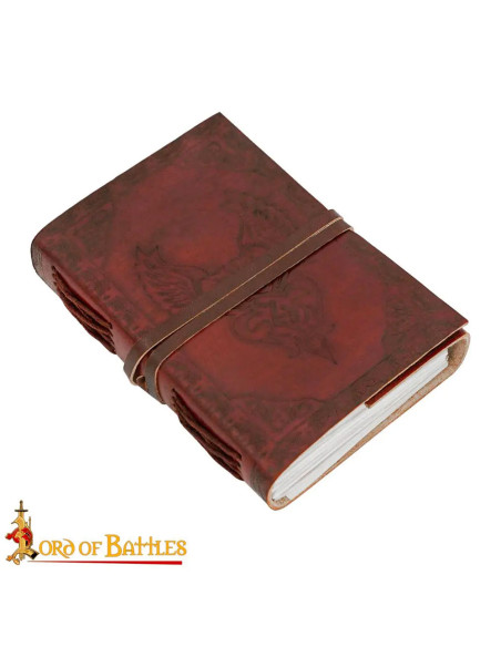 Diário medieval capa de couro com...
