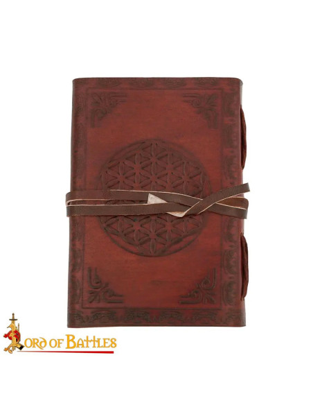 Diário medieval capa de couro com...