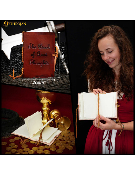 Diário medieval capa de couro design...