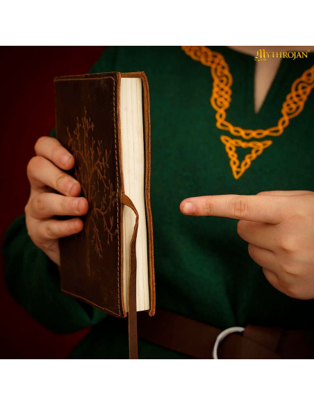 Diário medieval capa de couro design...