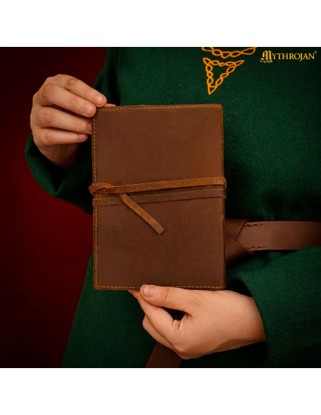 Diário medieval capa de couro design...