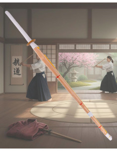 Shinnai de treinamento com cabo de bambu e camurça (120 cm.)