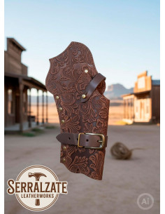 Funda de estojo Deluxe para revólveres do oeste, marrom