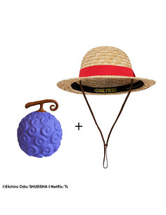 Pacote One Piece-Luffy: Chapéu e Squishy Gomu 2