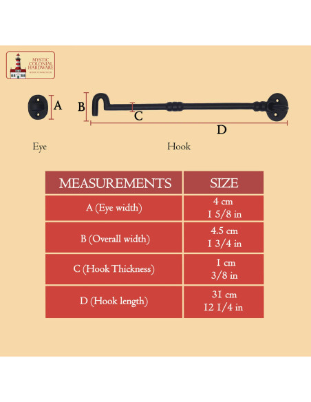 Fecho rústico com gancho e olho para...