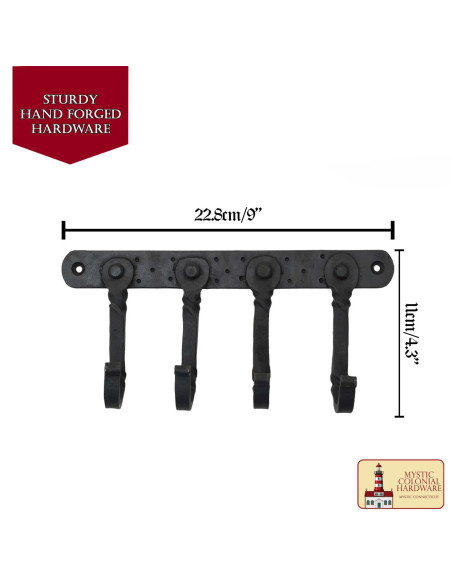 Cabideiro rústico com 4 ganchos...