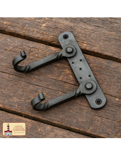 Cabideiro rústico com gancho duplo para pendurar na parede