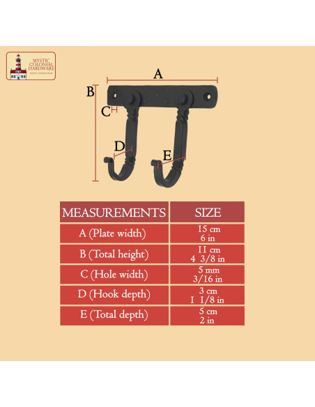 Cabideiro rústico com gancho duplo...