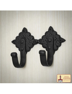 Suporte duplo rústico para pendurar na parede (13,9 x 5 cm).