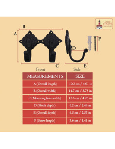 Suporte duplo rústico para pendurar na parede (10,2 x... 2