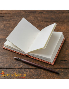 Diário medieval capa de couro encadernação lateral 2