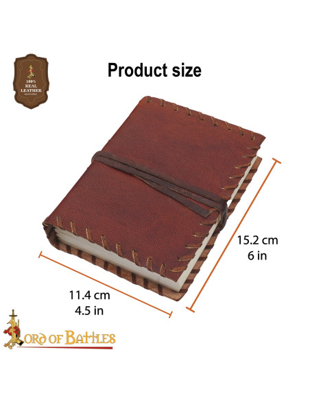 Diário medieval capa de couro...