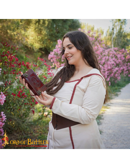 Diário medieval capa de couro design...