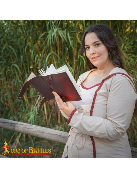 Diário medieval capa de couro design...