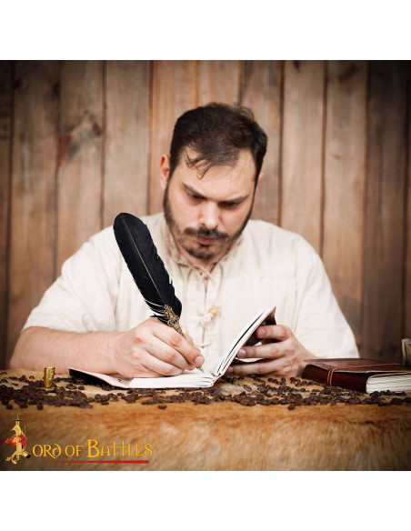 Diário medieval capa de couro design...