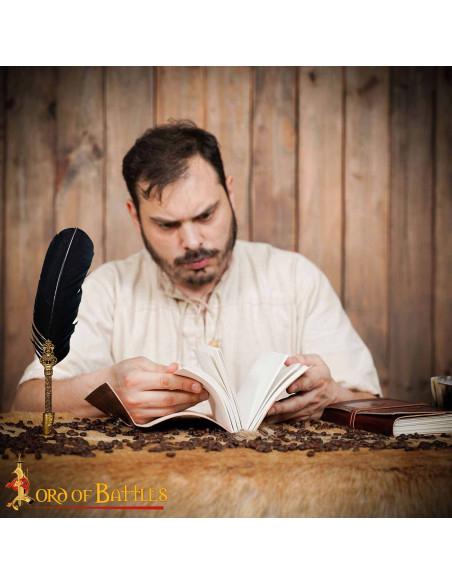 Diário medieval capa de couro design...