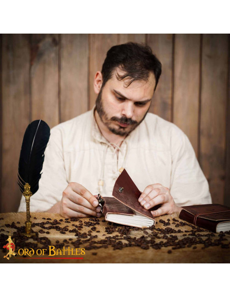Diário medieval capa de couro design...