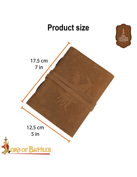 Diário medieval capa de couro design...