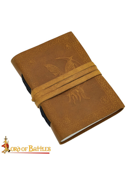 Diário medieval capa de couro design...