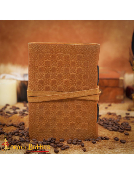 Diário medieval capa de couro design...