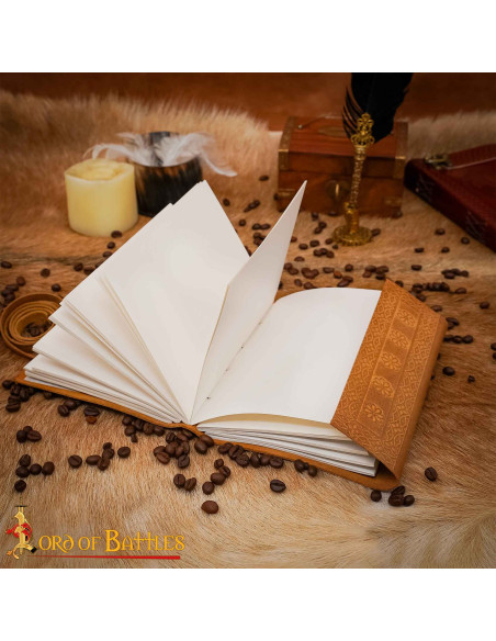 Diário medieval capa de couro design...