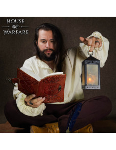 Diário medieval capa de couro design Estrela Pentagonal 2