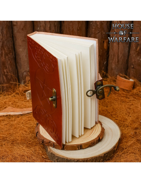 Diário medieval capa de couro design...