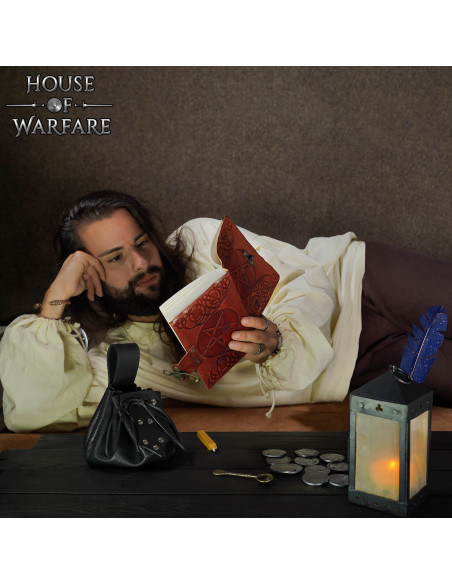 Diário medieval capa de couro design...