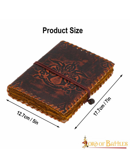 Diário medieval capa de couro design...