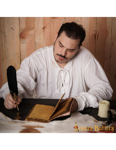 Diário medieval capa de couro design...