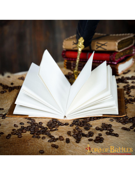 Diário medieval capa de couro design...