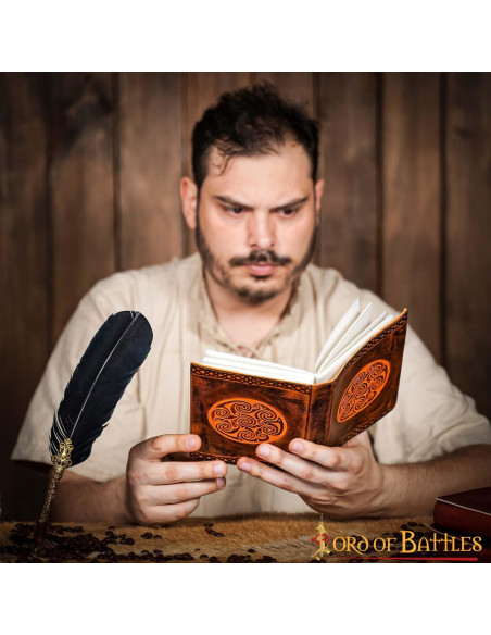 Diário medieval capa de couro design...