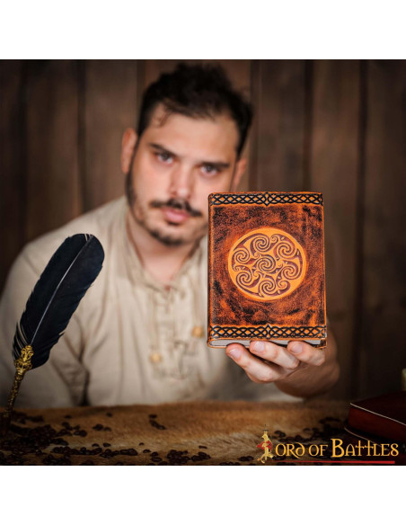 Diário medieval capa de couro design...