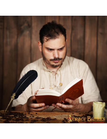 Diário medieval capa de couro design...