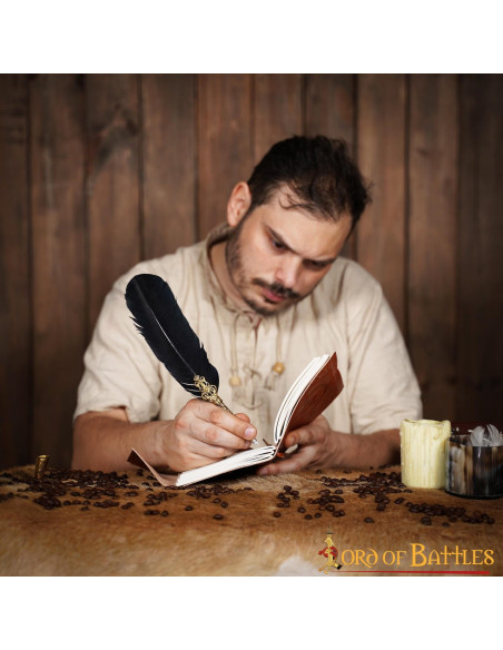 Diário medieval capa de couro design...