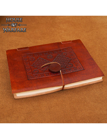 Diário medieval capa de couro com...