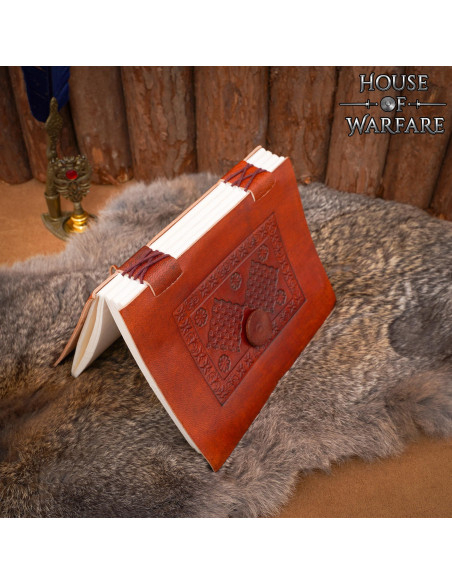 Diário medieval capa de couro com...