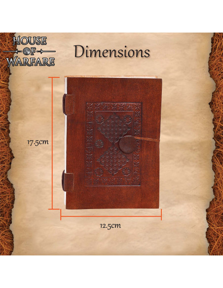 Diário medieval capa de couro com...