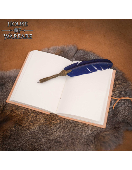 Diário medieval capa de couro com...