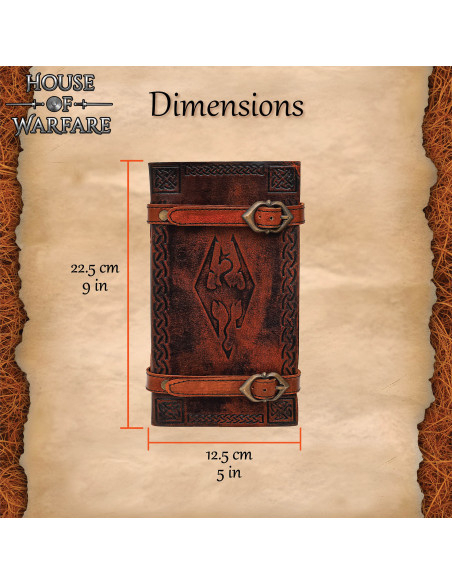 Diário medieval capa de couro fecho...