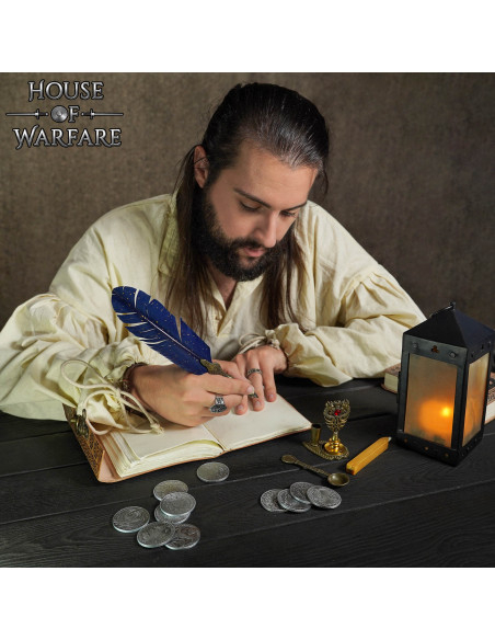 Diário medieval capa de couro com...