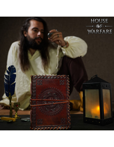 Diário medieval capa de couro design...