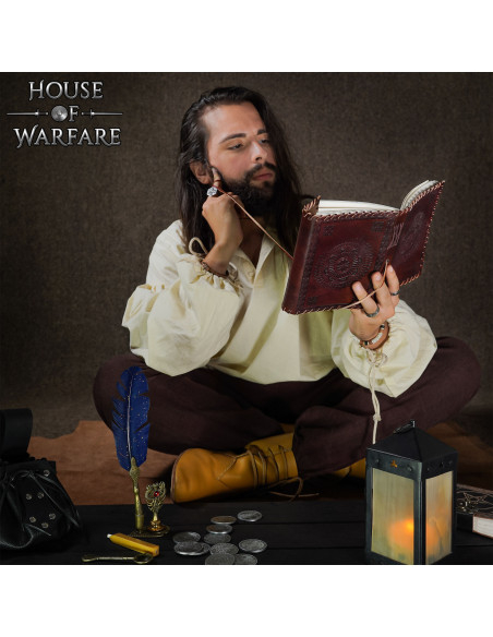 Diário medieval capa de couro design...