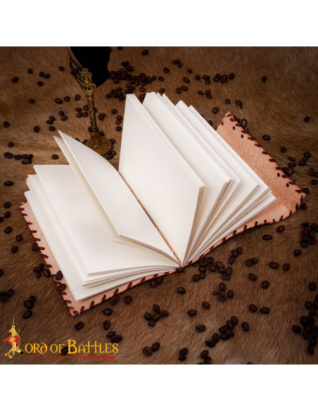 Diário medieval capa de couro com...