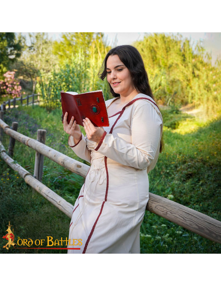 Diário medieval capa de couro com...